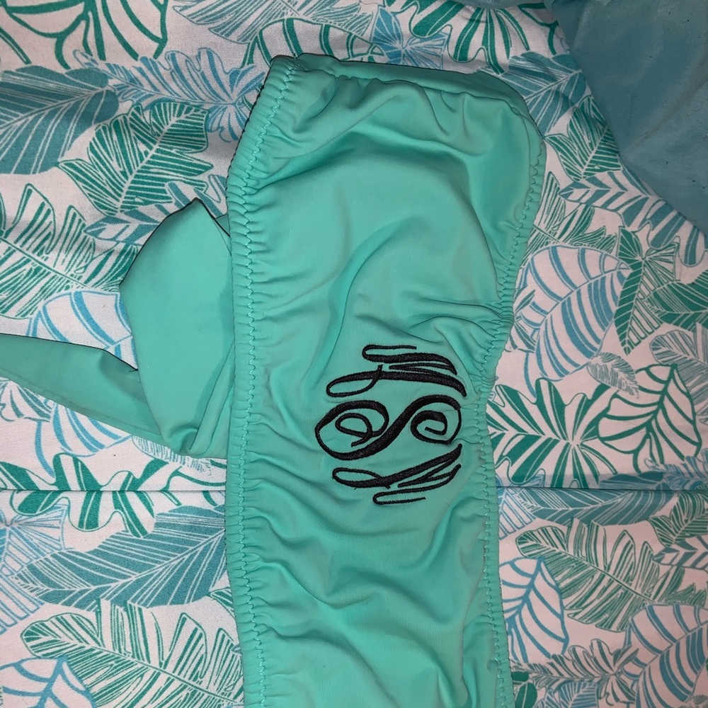 Monogram Strapless Bikini Top